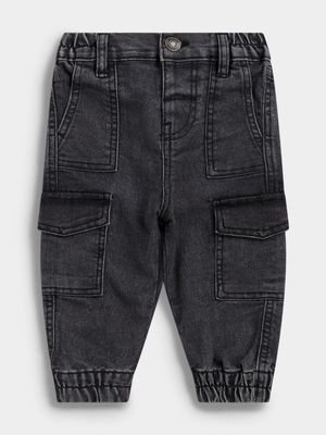 Jet Toddler Boys Black/Grey Cargo Denim Pants
