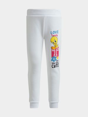Jet Younger Girls White Looney Tunes Active Pants