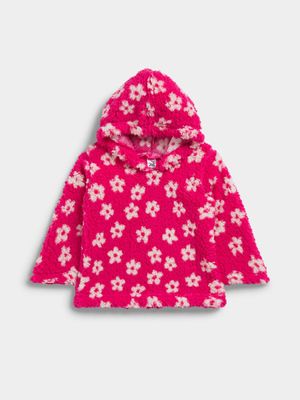Jet Toddler Girls Pink Flower Fleece Active Top