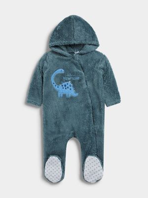 Jet Infant Boys Blue Dino Fleece Sleepsuit