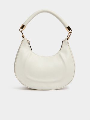 Women's White Mini Structured Shoulder Bag