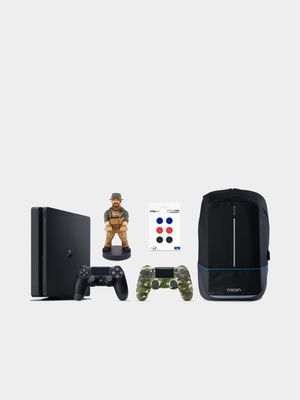Playstation 4 500GB Slim backpack bundle with Camo Controller - PS4