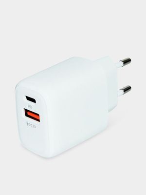 Superfly Dual USB PD and QC Wall Charger White