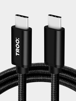 TROO Certified Fast Charge PD 100W 4K@60Hz Type-C To Type-C Braided Cable - 3 m