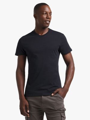 Jet Mens Black V-Neck T-Shirt