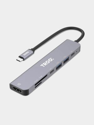 TROO Certified PD 87W Fast Charge Type-C To 4K 7-IN-1 Multiport Adapter Hub