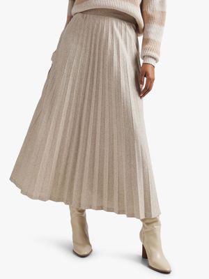 Jet Women's Oatmeal Cut & Sew Pleated Skirt