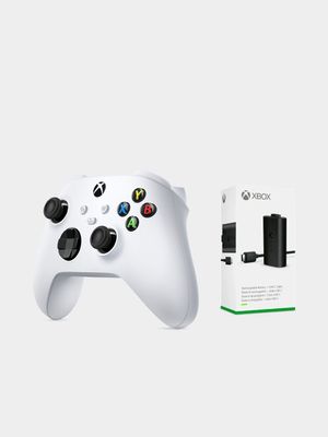 Xbox Robot White Controller and Charging Kit