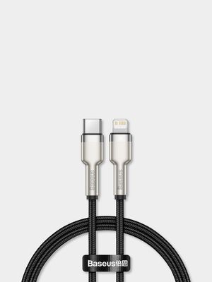 Baseus 20w Cafule Metal Series USB Type-C to Lightning Power Delivery Cable - Black - 0.25 M