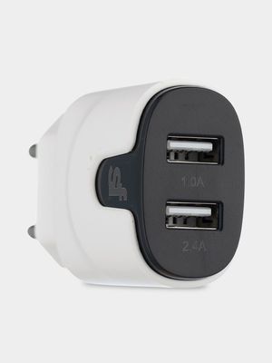 Supa Fly 3.4A Dual USB Wall Charger with Type C Cable