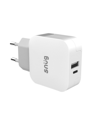 Snüg 2 Port PD USB Home Charger + Type C Charge & Sync Cable