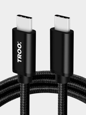 TROO Certified Fast Charge PD 100W 4K@60Hz Type-C To Type-C Braided Cable - 2 m