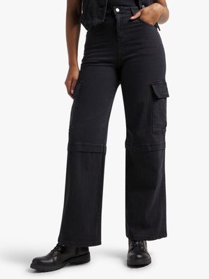Jet Women's Black Utility Cargo Jeans