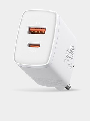 Baseus Compact Fast Charger with 1 USB-A and 1 USB Type-C 20W EU