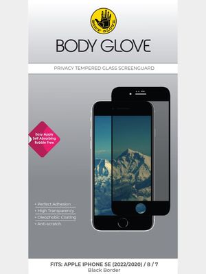 Body Glove Privacy Tempered Glass Screen Protector – Apple iPhone SE (2022) /SE (2020) / 8 / 7 / 6
