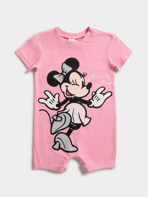 Jet Infant Girls Pink Minnie Mouse Romper