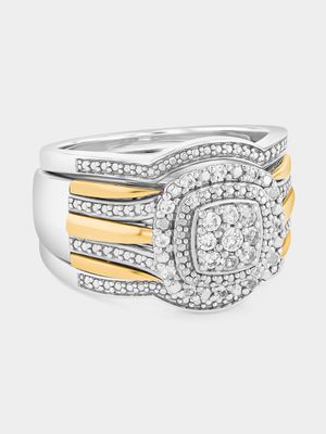 5CT Diamond Sapphire Silver Ring