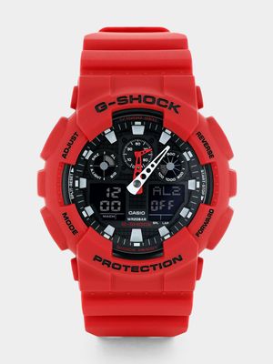 Casio G-Shock Carbon Core Ana Digi Black & Red Resin Watch