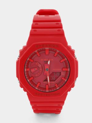 Casio G-Shock Carbon Core Ana Digi Red Resin Watch