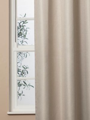 Eyelet Curtain Grid Texture Natural 265x250cm