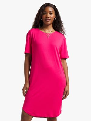 Women's Pink T-Shirt Dress