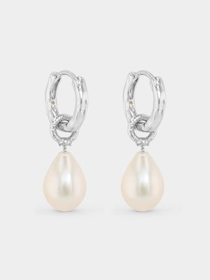 Sterling Silver Women's Baroque Pearl Drop Earrings