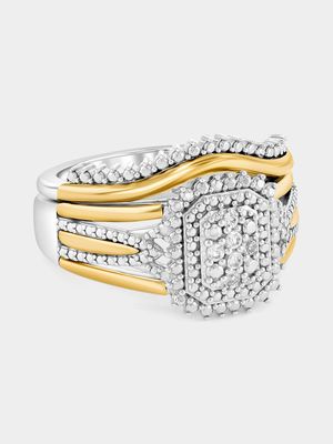 Women's 5CT Walkway Diamond Silver & Gold Ring