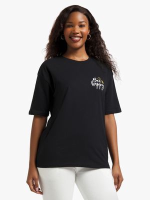 Jet Women's Black Be Happy T-Shirt