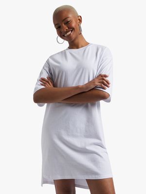 Women's White Oversized T-Shirt Dress