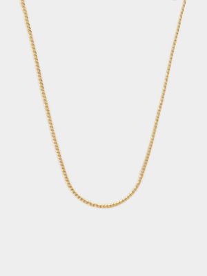 Yellow Gold & Sterling Silver Hammer Curb Chain