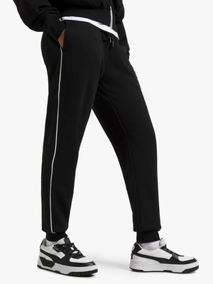 Womens TS Piped Tricot Black/White Jogger