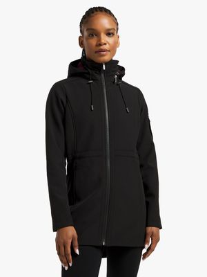 Womens TS Longer Length Black Softshell Jacket