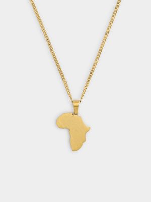 Stainless Steel Gold Plated Africa Pendant