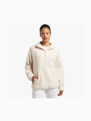 Women's TS Borg 1/4 Zip Stone Sweat