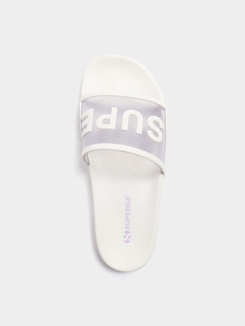 Superga white slides clearance