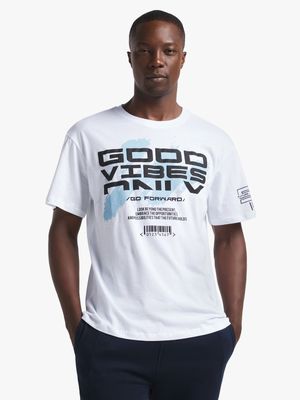 Jet Men's White Good Vibes T-Shirt