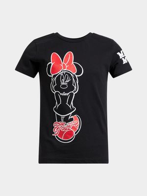 Jet Older Girls Black Minnie Mouse T-Shirt
