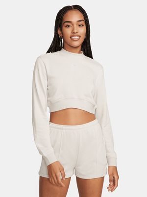 Womens Nike Sportswear Chil Terry Cropped Crew Top