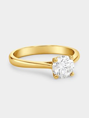 Yellow Gold 0.90ct Diamond Round Solitaire Ring