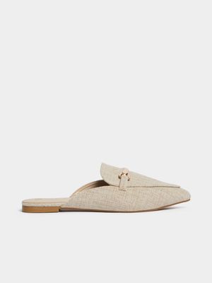 Women's Natural Textured Pointy Mules