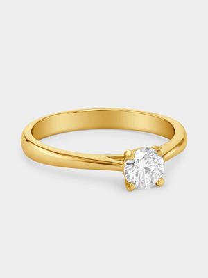 Yellow Gold 0.70ct Diamond Round Solitaire Ring