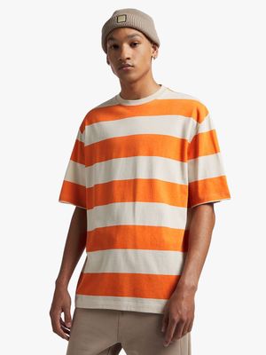 Men's Orange Stripe Top