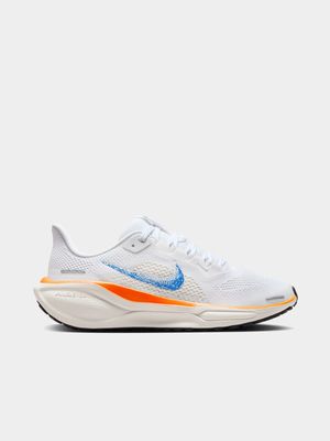 Junior Grade School Nike Air Zoom Pegasus 41 White/Blue/Orange Running Shoes