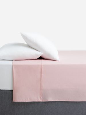 Jet Home Silver/Pink Poly Cotton Flat Sheet