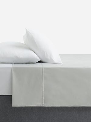 Jet Home Silver Poly Percale 200TC Flat Sheet