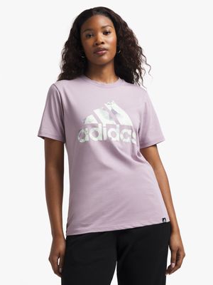 Women's adidas All Over Print Purple Tee