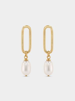 Sterling Silver Baroque FWP Drop Earrings, Pearl Jewelry