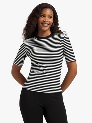 Jet Women's Black/White Stripe T-Shirt