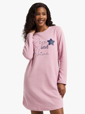 Jet Women's Dusty Pink Fleece Sleepshirt