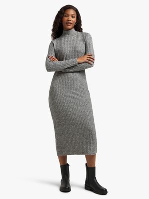 Jet Women's Grey Poloneck Knit Dress
